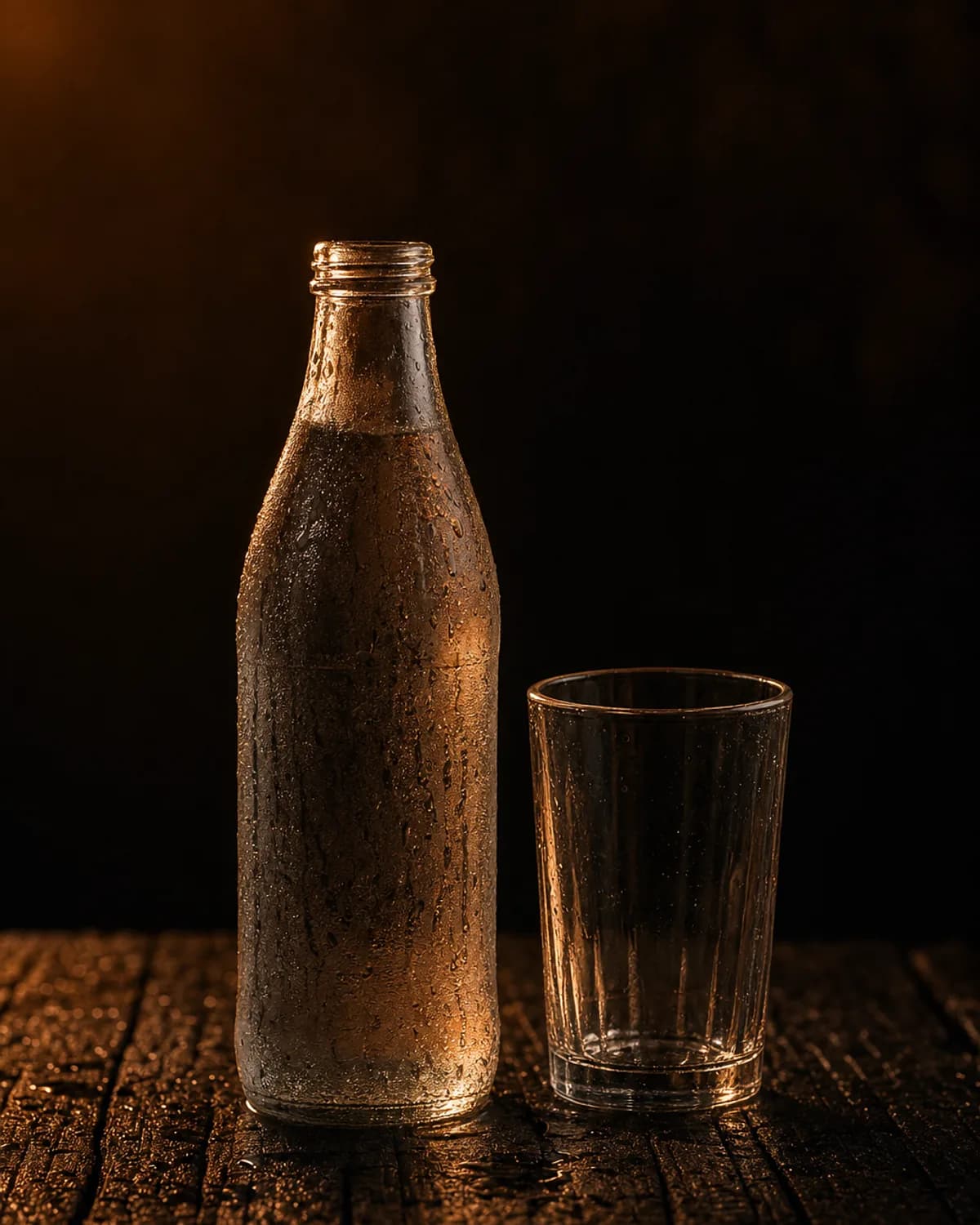 Cold bottle of mineral water