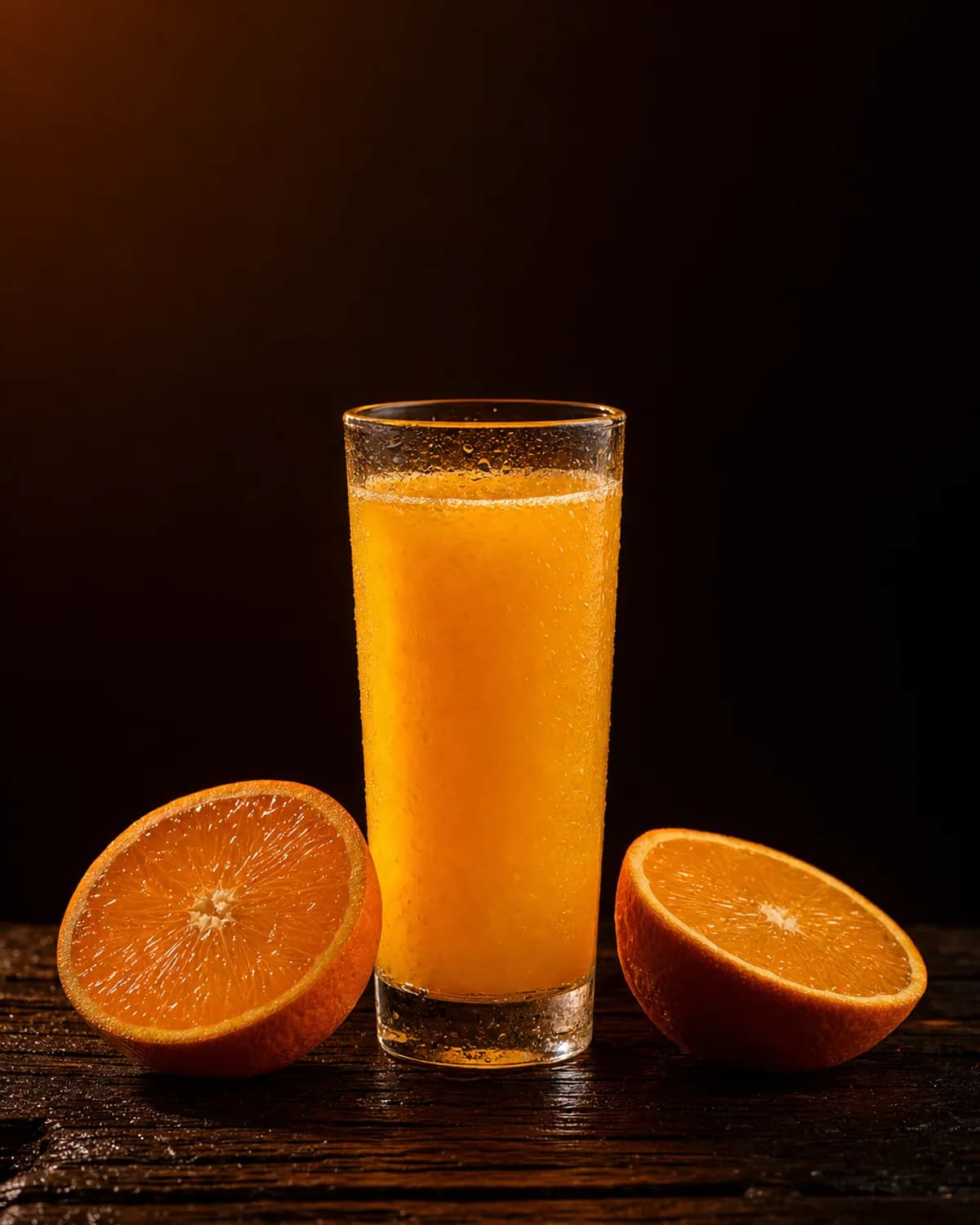 Glass of freshly squeezed orange juice